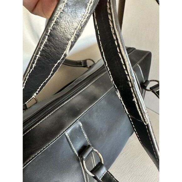 St. John Black Canvas Briefcase Bag - Picture 9 of 16